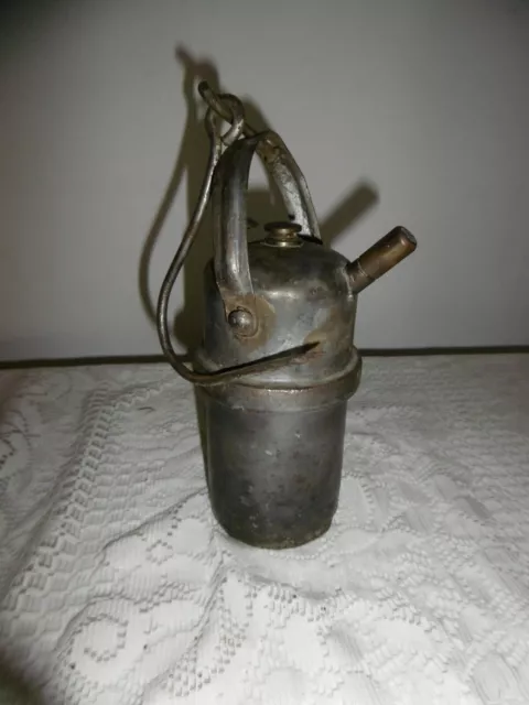 Ancienne Petite Lampe Carbure Acetylene De Mineur 2