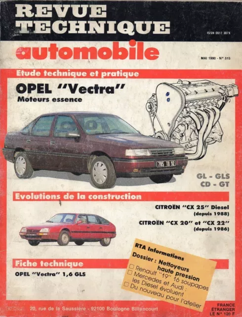 Revue Technique Automobile - Opel Vectra  Essence - N° 515 - 05/1990 - 122 pages