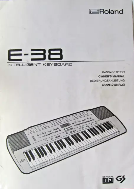 Roland E-38 Intelligent Keyboard Original Reference Manual Owner's Manual Book