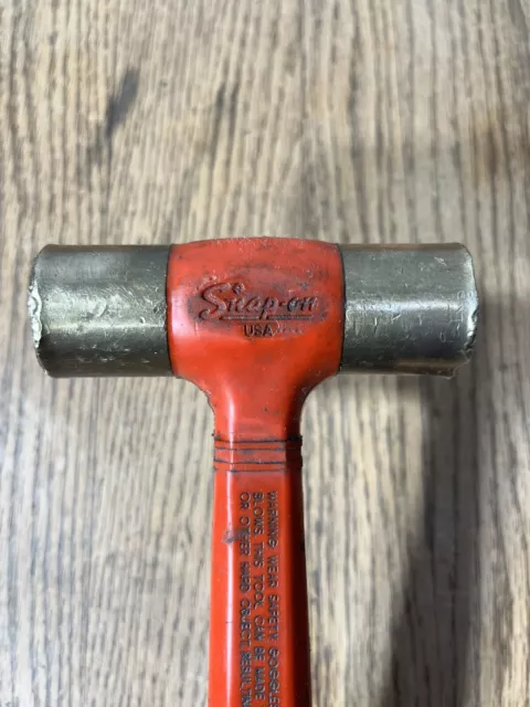 VINTAGE TOOLS SNAP-ON 24oz Brass HAMMER BE224 MACHINIST AUTO CAR TRUCK MECHANIC