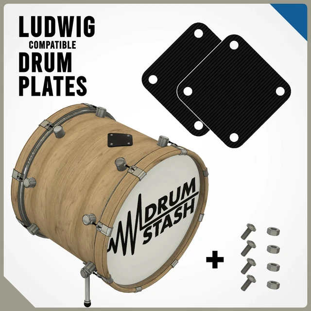 3D PRINTED BLACK Bass Drum Cover Plate for Tama Starclassic/Silverstar