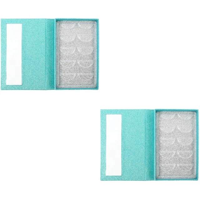 2 PCS Glitter Lash Case Tray Book Eyelash Container Organizer Fake Eyelashes 2