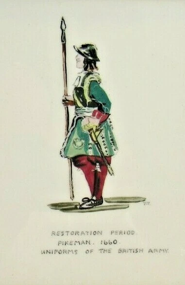 Vintage English Tile 6x6 Cries Of London Ceramic UNIFORMS OF THE BRITISH ARMY