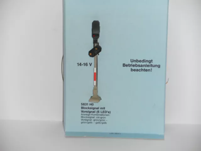 Busch HO 5831 Blocksignal mit Vorsignal  mit Led´s Höhe ca. 79mm in OVP