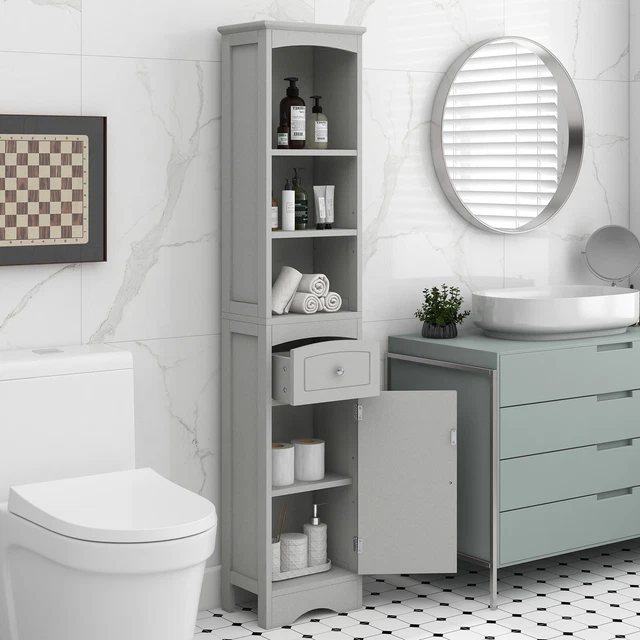TALL BATHROOM Freestanding Storage with Drawer MDF