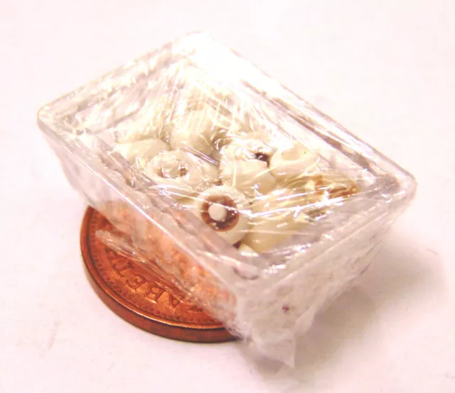 1:12 Scale Punnet Of Button Mushrooms Tumdee Dolls House Vegetable Accessory