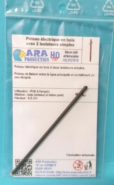 6 Mini Poteaux Téléphoniques Modélisme 1:87 - Pour Décors Trains, Micro Jardins, Tables De Sable - DIY - 8,1 Cm