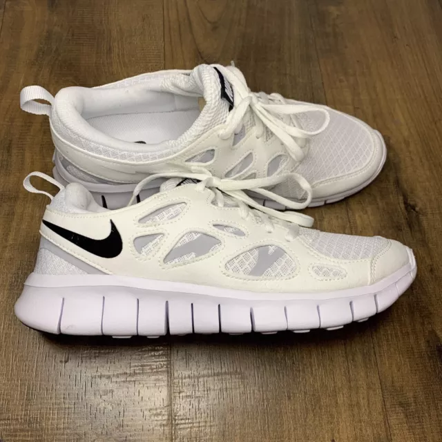 NIKE FREE RUN+ 2 DD0163-100 Black White Running Training Shoe Youth/Womens Sizes