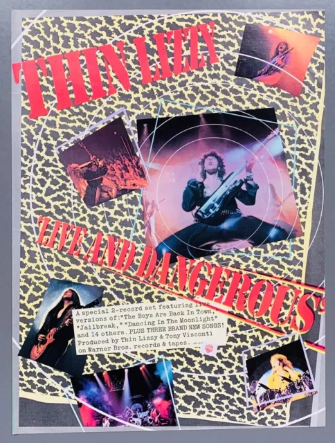 THIN LIZZY original 1978 POSTER ADVERT LIVE AND DANGEROUS Phil Lynott