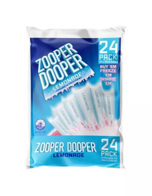 Zooper Dooper Lemonade Water Ice 24 Pack 70ml