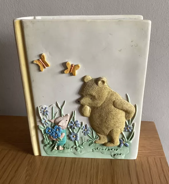 RARE BORDER FINE Arts Classic Pooh Book Shaped Money Box/Bank Winnie