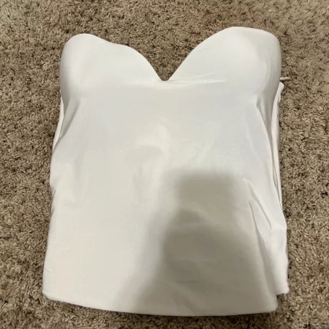 Davids Bridal Seamless Bustier Corset Bra 38dd Strapless White Longline 7643