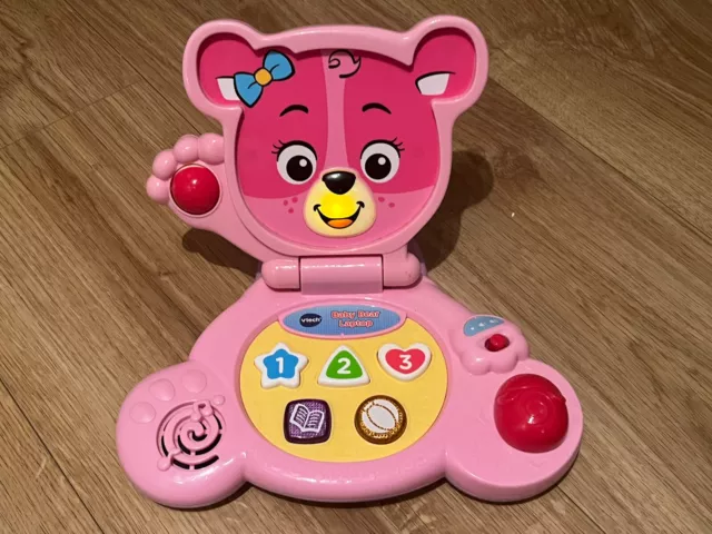 Vtech Pink Baby Bear Laptop Sounds Lights Up Educational Laptop Pretend Play