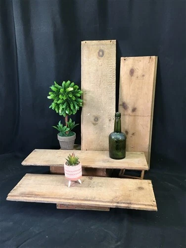4 Barn Wood Reclaimed Planks, Wall Siding Boards, Rabbet Edge Lumber A55,