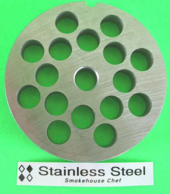#22 x 1/2" Meat Grinder Plate Disc STAINLESS STEEL fits MTN Cabelas and others