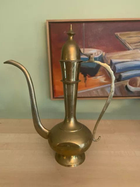 Middle Eastern Genie Lamp Gold Brass Coffee Teapot Movie Prop