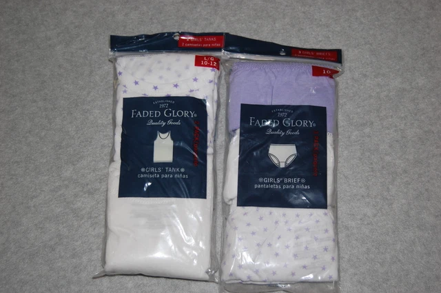 Girls Tanks Briefs Underwear 2 TANKS SIZE 10-12 White PURPLE 3 Briefs 10 STAR