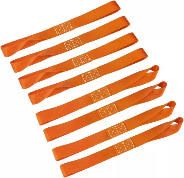 12x Orange Gurtschlaufen 46cm 2000kg Doppelschlaufe Spanngurt für Motorrad