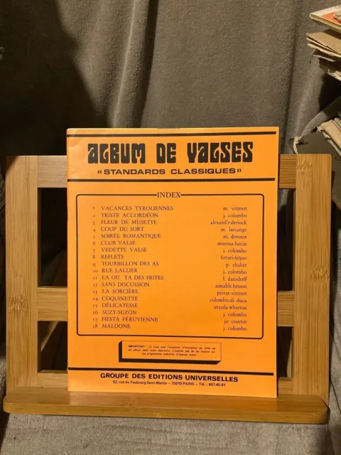 Album de Valses Standards classiques partition piano accordéon éd. Universelles