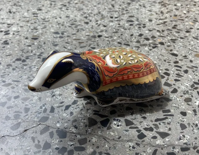 Royal Crown Derby Paperweight Badger