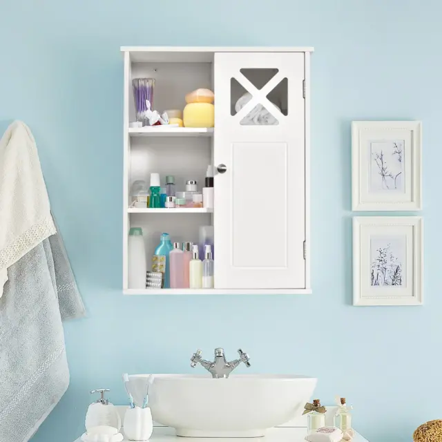 NNECW Wall-mounted Bathroom Medicine Cabinet with Adjustable Shelves