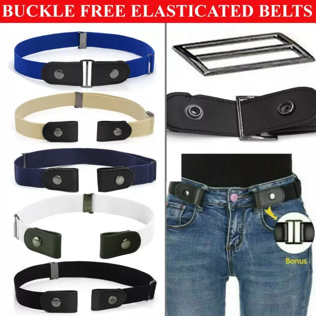 Enzo Mens Ladies Elasticated Belts Buckle Free No Bulge Hassle Invisible Belts