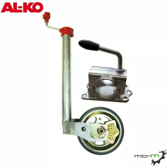 AL-KO 1221695 Stützrad Ø 48 mm, Stützlast 300 kg mit Guss Klemmbügel Ø 48 mm