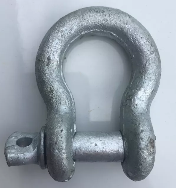 1/4" Galvanized Steel Screw Pin Anchor Bow Shackle - WLL 1/2 Ton