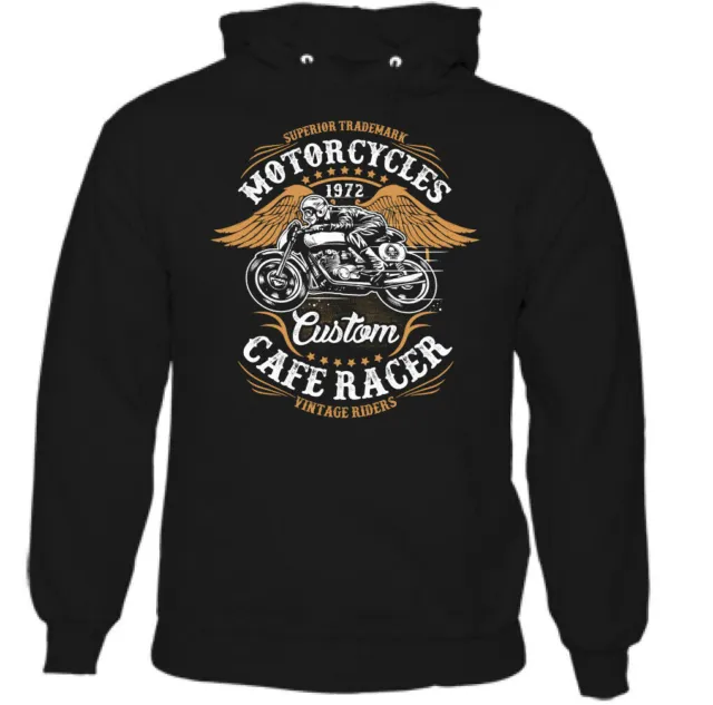 Felpa con cappuccio personalizzata Cafe Racer da uomo biker moto appassionato moto top bike