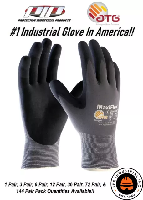 34-874 MaxiFlex Ultimate Micro Foam Nitrile Grip Coated PROTECTIVE WORK GLOVES