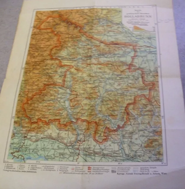 Karte des politischen Bezirkes Hollabrunn 1: 200.000 Freitag Berndt Artaria 1954