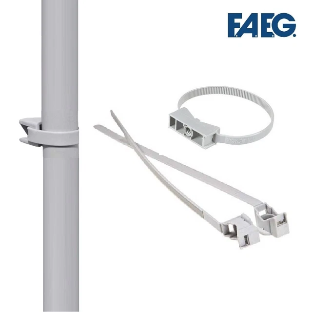 10 Clips a fascetta per fissaggio tubo rigido o guaina flessibile da 16 a 32 mm