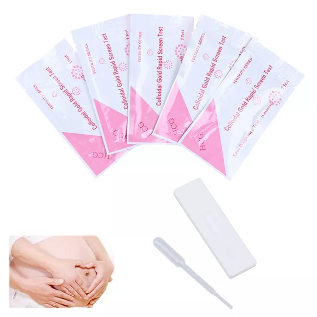 5 Pcs Home Private Early Pregnancy HCG Urine Midstream Test Strips Stick *SA