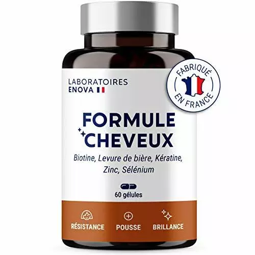 FORMULE CHEVEUX | Biotine, Kératine, Zinc, Selenium, Levure de Bière |Pousse