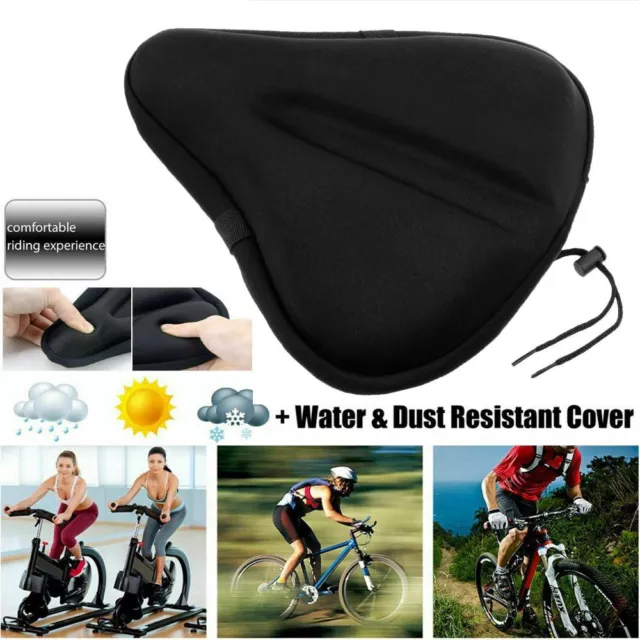 Large Wide Silicone Bike Seat Gel Cushion Cover Soft Cycling Bicycle Saddle Pad