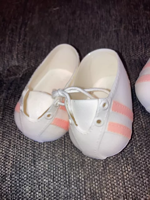 VINTAGE CABBAGE PATCH Kids/Totsy/Doll Shoes 1 PAIR Pink Stripe Shoes ...
