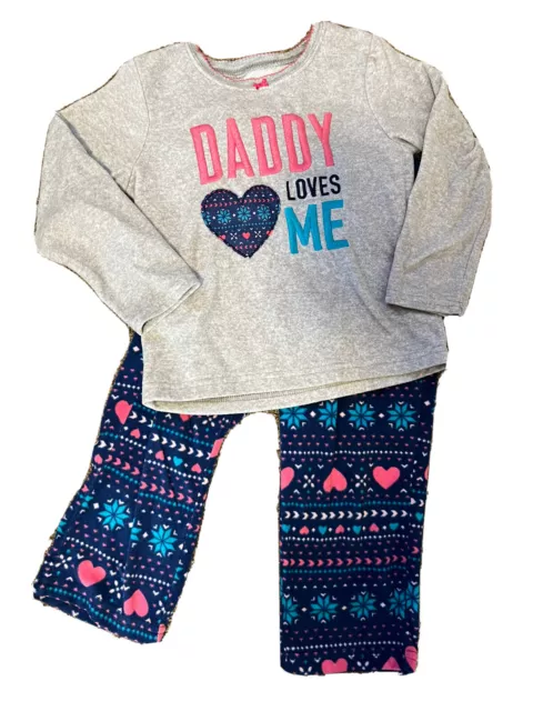 GUC! “Daddy Loves Me” Girls 2 Pc Lot Pajamas Shirt Pants 3T Gift! Outfit Set