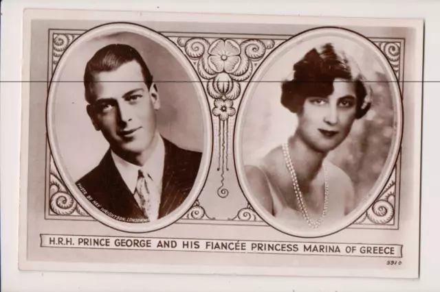 Vintage RPPC  Prince George, Duke of Kent & Princess Marina of Greece