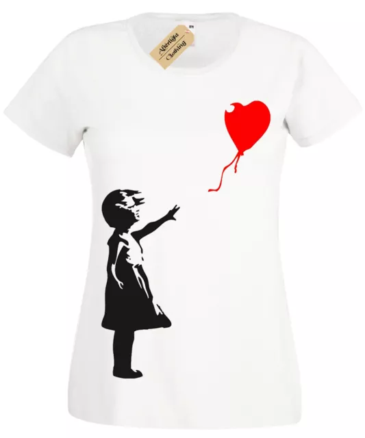 Bansky Bambina con Pallone T-Shirt da Donna Top Donna