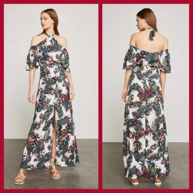 NEW BCBG MAXAZRIA SZ 6 Kelley Cold Shoulder Halter Gown Maxi Dress  $298