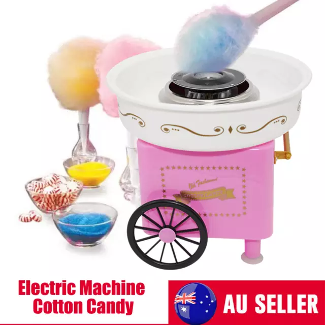 Electric Fairy Cotton Candy Maker Pink Floss Home Machine Sugar for Kid Party