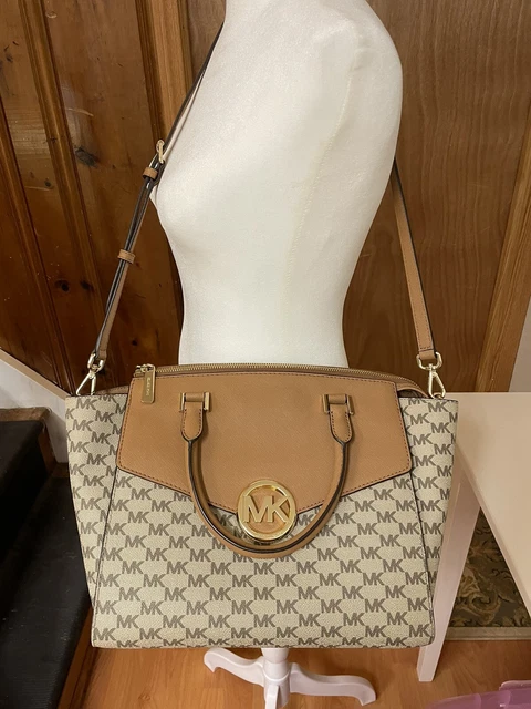 Michael Kors Signature Saffiano Leather Large Satchel Handbag