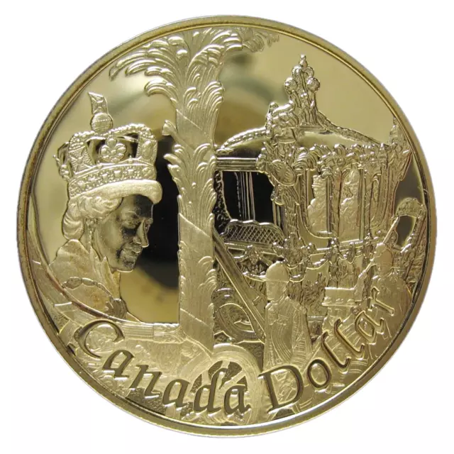 Canada 2002 QEII Jubilee - Gold Plated - Silver Proof Dollar!!