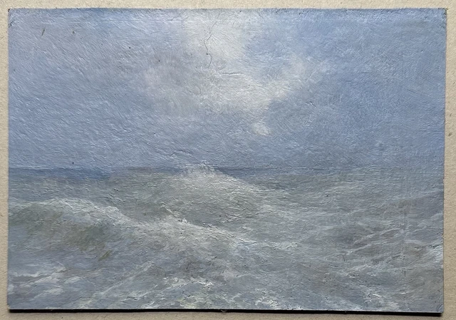 Petit Tableau Ancien Aquarelle – Vue D'Isola Madre, Italie, 1872, 19ème