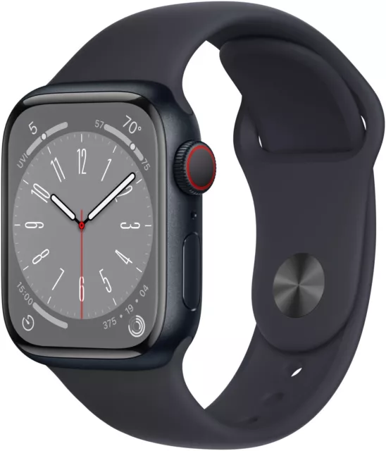 Apple Watch 8 GPS+Cell. Midnight Alu 41mm, Midnight Sp.Band, A2773, NEU Sonstige