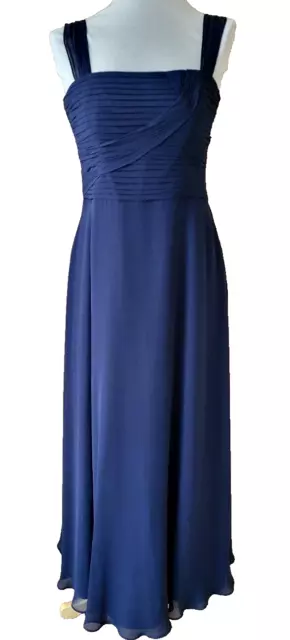 Coast Grecian Maxikleid dunkelblau Seide Plissee Oberteil V Rücken Abend Hochzeit 12