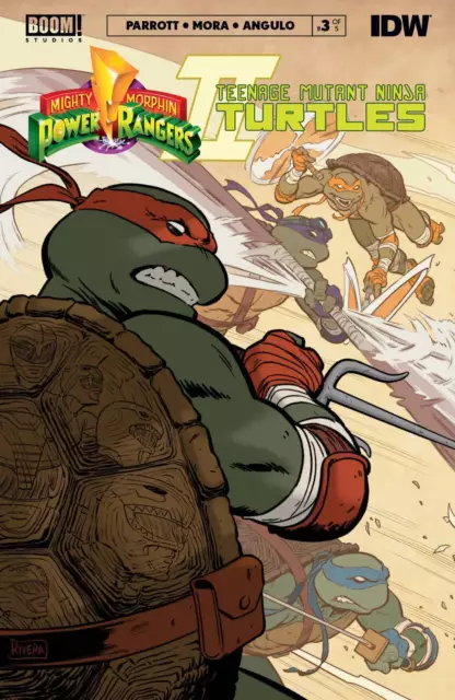 MMPR - Power Rangers -  TMNT - Ninja Turtles II #3d --  Cover: Paolo Rivera
