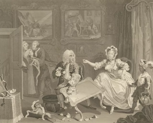 Thomas Cook after Hogarth - Gravure De 1798, Le Progrès D'Une Prostituée: Pla...