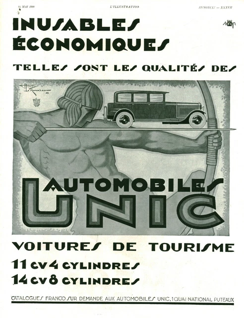 PUBLICITÉ ANCIENNE VOITURE automobile Renault la 40 CV 1925 issue de