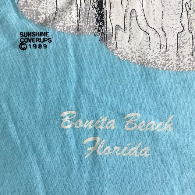VINTAGE 80S SINGLE Stitch T-Shirt Mens Large Florida Art Hipster Beach ...